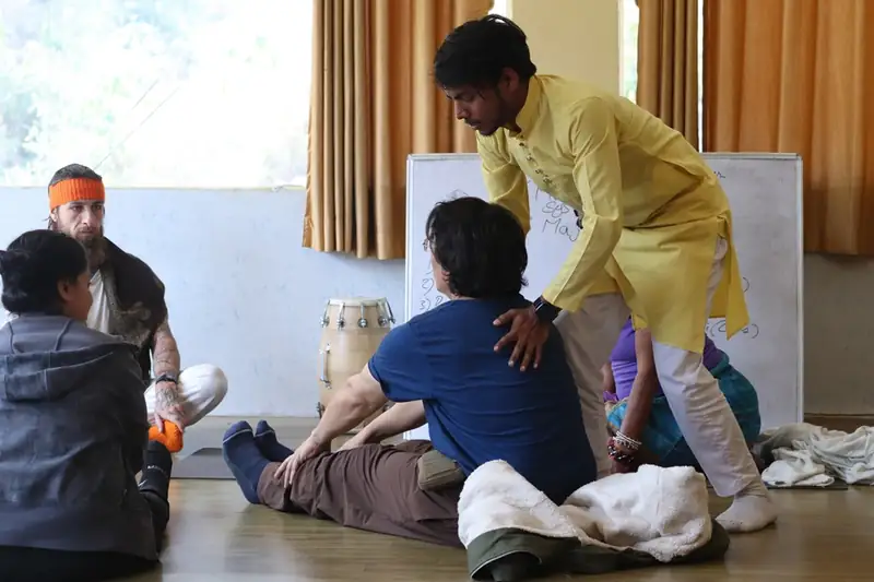 Yoga students at Sri Yoga Ashram